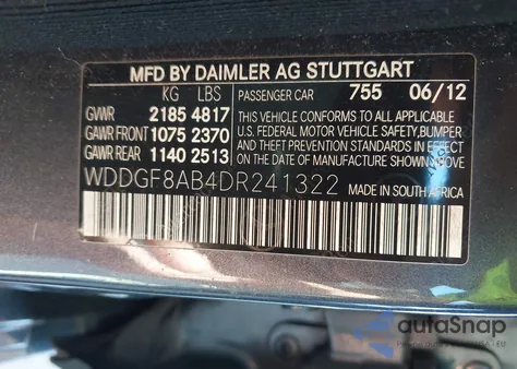2013 Mercedes-Benz C 300 Sport 4Matic from USA, damaged, VIN WDDGF8AB4DR241322
